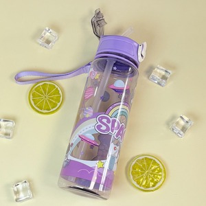 Botella de agua portátil de dibujos animados Kawaii taza de agua de gran capacidad con pajita viaje niños regalos de cumpleaños - Product Image 6