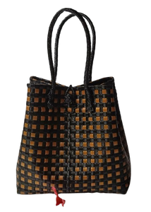 Sembagi, nuevo estilo para mujer, moda Simple, ecológico, impermeable, plástico reciclado, tejido de paja, bolsos de hombro, marrón, M, venta al por mayor - Product Image 3