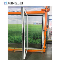 Porte d'entrée en aluminium à rupture de pont thermique certifiée NFRC, triple vitrage Low-E, sur mesure pour villa, pour l'Amérique du Nord