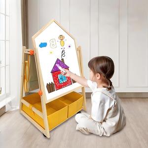 Pizarra Magnética <span class=keywords><strong>de</strong></span> Doble Cara con Marco <span class=keywords><strong>de</strong></span> Madera, Altura Ajustable, para <span class=keywords><strong>Juegos</strong></span> Educativos - Product Image 4