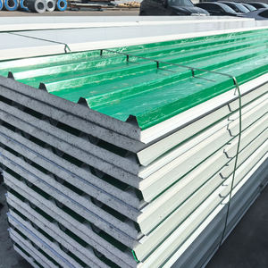 Panneaux sandwich EPS de bonne qualité Panneaux de toit et de mur pour atelier de construction Panneau sandwich 100mm - Product Image 2