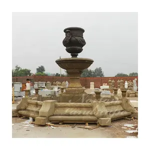 Decorazione esterna stile francese antico pietra calcarea scultura in marmo antico giardino antico fontane d'acqua bronzo vasi in piedi statua