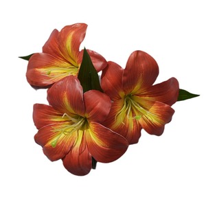 Fleur artificielle en soie Yixuan, petite fleur de lys à trois têtes, décoration de mariage et de maison - Product Image 5