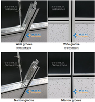 Grille de plafond suspendu à fentes en métal pour matériaux de construction, profilés en T, barres en T, grille de plafond à ligne fine, plafond à fentes