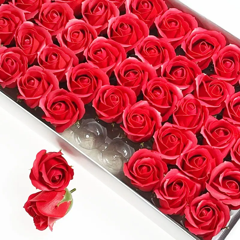Longstar 2024 도매 사용자 정의 비누 장미 꽃 선물 포장 상자 비누 꽃 장미 꽃 비누 발렌타인 데이 선물