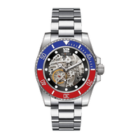 Montres de plongée élégantes de luxe pour hommes avec mouvement automatique verre saphir noir cadre en acier inoxydable affichage analogique quantité minimale de commande bas