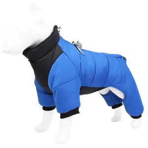 Winter Waterproof Pets Clothes Warm Thicken Dog Jacket with D Ring Puppy Coats for Small Medium Dogs Jumpsuit Chihuahua Overalls