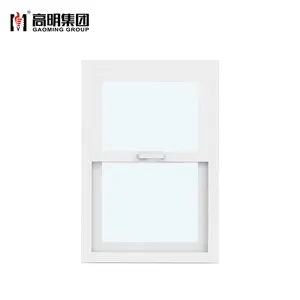Gaoming 68 serisi yalıtımlı cam beyaz amerikan mutfak yatak odası alüminyum yukarı aşağı sürgülü pencere yatay Modern asılı EPDM