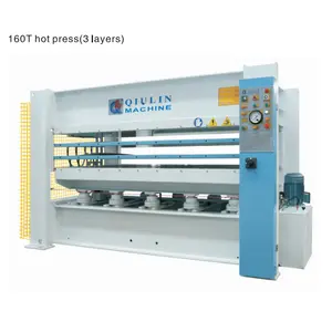 Panel Kayu Melamin Hpl Mesin Kerja Kayu Laminating Mesin Press Panas untuk Papan Partikel