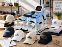 Presse à chaud double station pour casquettes, machine de transfert thermique commerciale par sublimation pour l'impression en gros de casquettes de baseball