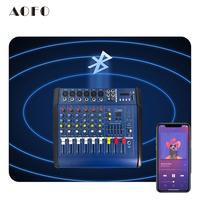 Console de mixage audio AOFO PMX-402D 4 canaux avec alimentation fantôme 48V, enregistreur intégré, connectivité USB et Bluetooth, effets d'écho numériques