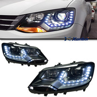 Conjunto de faros delanteros bi-xenón con proyector dual para VW Sharan 7N 2014, luz LED de señal de giro, DRL, Canbus, Plug and Play, piezas de automóvil
