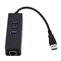 Adaptateur de carte réseau USB 3.0 RJ45 Gigabit Ethernet avec HUB USB 3.0 pour PC de bureau et ordinateur portable et ordinateur portable