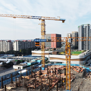 Dahan Flat Top Tower <span class=keywords><strong>Crane</strong></span> QTZ250-7025 yang Dapat Disesuaikan, 12/16 Ton, Rentang Angkat 30m-70m, Momen Angkat 250t.m, Tinggi Maksimum 333m, Motor Inti PLC - Product Image 2