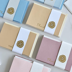 Tarjeta de Felicitación Minimalista de Color Sólido con Papel Dorado, Tarjeta Pequeña para Regalos, Bendiciones, Regalos de Panadería - Product Image 1