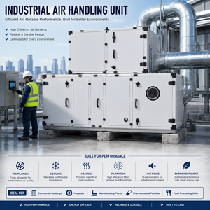 Industrial Air Handling Unit System Installed in Modern Building Ventilation Equipment Room for Climate Control and Purification - Product Image 5