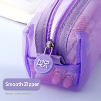 Sac à crayons en tissu filet transparent, style papeterie, en polyester et nylon durables, avec fermeture en plastique, pour cadeau ou promotion