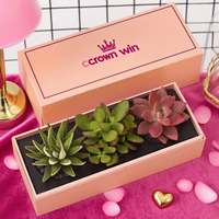 Boîte carrée en carton rigide personnalisée avec logo, matériaux recyclés, gaufrage, emballage pour plantes succulentes et fleurs, fermeture magnétique