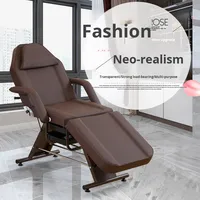 Luxueux PU noir blanc réglable jambe beauté chaise de Massage pliable tatouage barbier lit chaise thérapie faciale cils pas cher