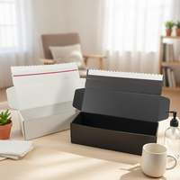 Emballage plat en carton ondulé en matériaux recyclés écologiques, boîte d'expédition avec fermeture éclair, bande détachable, recyclable, réutilisable pour