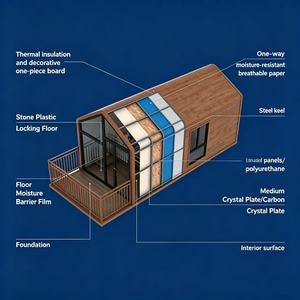 Cabine moderne en bois à ossature en acier, petite maison panoramique en verre pour studio d'arrière-cour de luxe - Product Image 2