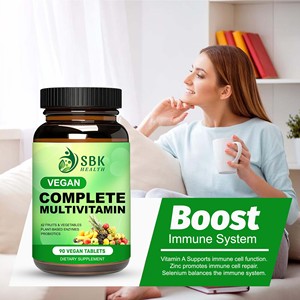 Custom Complete Multivitamin Tablets with Biotin Minerals Immune Support Bone Health Vegan Antioxidant <b>Supplement</b> Tablets - Product Image 2