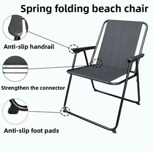 Chaise pliante d'extérieur en acier légère pour jardin, terrasse, plage, pêche, pique-nique, camping - Product Image 4