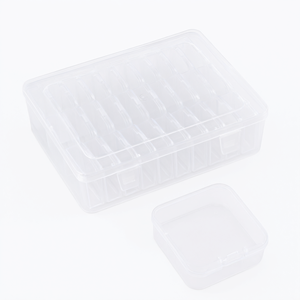Caja de almacenamiento transparente con 30 compartimentos, contenedor de plástico para clasificar manualidades con rejillas para cuentas y piezas pequeñas, estuche organizador - Product Image 1