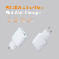 Chargeur Super Rapide PD 20W Certifié CE Rohs, Prise Européenne Standard, Multi-Ports QC3 pour iPhone Samsung, Compact, Portable, Fin
