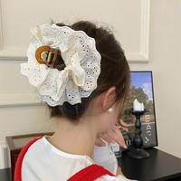 Nouvelle Pince à Cheveux Grande Taille pour Femme, Style Premium, Pince Requin pour l'Arrière de la Tête, Pince à Cheveux Coréenne en Dentelle Florale