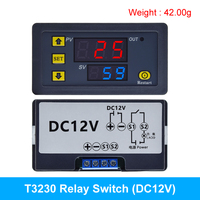 TZT T3230 DC 12V 24V AC 110-220V Module de relais de temporisation avec affichage numérique LED rouge/bleu Commutateur de commande de synchronisation réglable