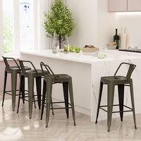 Chaises hautes de cuisine moderne Tabouret de bar Tabouret de bar en métal Tabourets de bar industriels blancs pour îlot de cuisine ou comptoir