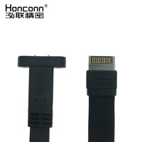 Câble de type E, connecteur mâle vers connecteur femelle TYPE C 3.1, fil plat avec trous de vis, câble pour boîtier d'ordinateur DIY