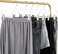 Porte-pantalon en acrylique, cintre en acrylique avec pince argentée mate, support de luxe pour jupes, pantalons et manteaux pour rangement de garde-robe
