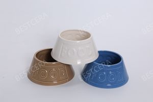 Bescera grosir mangkuk makanan anjing berbentuk tulang mewah mangkuk dekoratif untuk mug mangkuk makan hewan peliharaan keramik kustom - Product Image 2