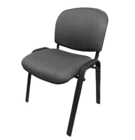 Chaise de visite empilable de haute qualité, siège et dossier sans accoudoirs en tissu, cadre en métal, table d'écriture personnalisée, table d'écriture réglable
