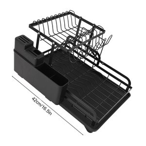 ชั้นวางจานแบบขยายได้ 2 ชั้น ขนาดใหญ่ สำหรับวางเหนืออ่างล้างจาน - Product Image 1