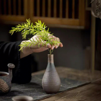 Vas Bunga Mini Keramik Buatan Tangan Jepang Antik Zen Floret, Vas Kecil untuk Dekorasi Rumah