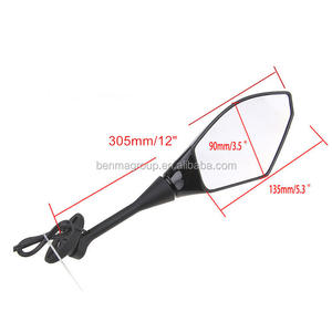 1 paire de rétroviseurs de moto pour GTR1400 Concours Z1000SX pour <span class=keywords><strong>1000</strong></span> H2 <span class=keywords><strong>H2R</strong></span> ZX10R 10mm 8mm rétroviseur latéral - Product Image 3