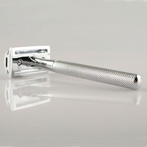 Clásico doble hoja de afeitar plata brillo seguridad maquinilla de afeitar - Product Image 4