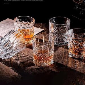 Ensemble de verres à <span class=keywords><strong>whisky</strong></span> vintage en relief, 4 motifs assortis, base lourde, cristal, verre à <span class=keywords><strong>whisky</strong></span> à l'ancienne pour bar - Product Image 1
