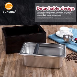 Moulin à <span class=keywords><strong>café</strong></span> expresso en acier inoxydable, bac à poudre, base en bois, support pour barista, bac à déchets, boîte à <span class=keywords><strong>café</strong></span> - Product Image 5