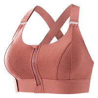 Soutien-gorge de sport ajustable à fermeture éclair avant pour le yoga, la gym et l'entraînement, bretelles réglables, bonnet complet, respirant, absorbant la transpiration, du S au 5XL pour femme