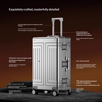 Koper Mewah 26-inci dari Paduan Aluminium-magnesium dengan Roda Spinner Omnidirectional, Kunci Kombinasi TSA, dan Pegangan Tarik Logam