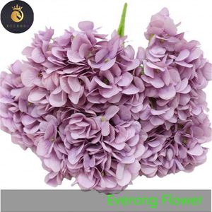 All'ingrosso 5 teste di nozze artificiali rosa grande Bouquet fiori decorativi fiori bordeaux fiori viola scuro - Product Image 3