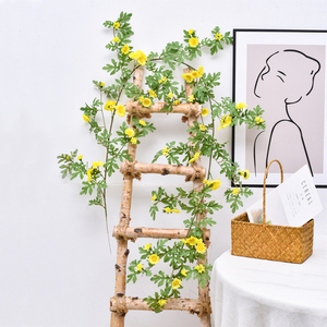 Guirlandes de marguerites artificielles en soie, décoration florale 100cm 200cm, plante suspendue murale d'intérieur, légère, pour la décoration de la maison - Product Image 1