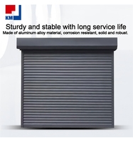 Porte de garage sectionnelle automatique en aluminium isolé moderne, gris anthracite, avec isolation en mousse PU, pour villa résidentielle