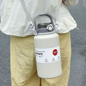 316 Stainless Steel Eco-Friendly Vacuum Insulated Tumbler <b>Water</b> <b>Bottle</b> Lid Handle <b>Straw</b> 2000ml Large Capacity Travel Outdoor - Product Image 3