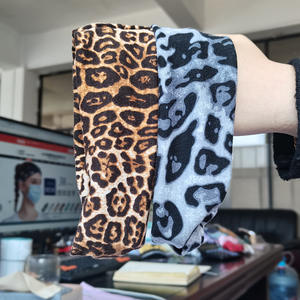 Casual Leopard Print <b>Headbands</b> for Kids Wide Elastic Makeup Bath Bandanas Polyester Material - Product Image 2