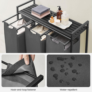 ตะกร้าผ้าออกซ์ฟอร์ดโลหะพับเก็บได้ตะกร้าซักผ้าแบบดึงออกได้3ใบ - Product Image 6